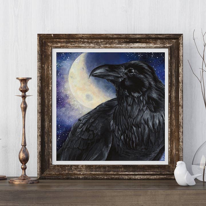 Raven Art Print - Non-Archival Fine Art Prints - Wall Art for wholesale by Sarah Terrell Illustration & Design