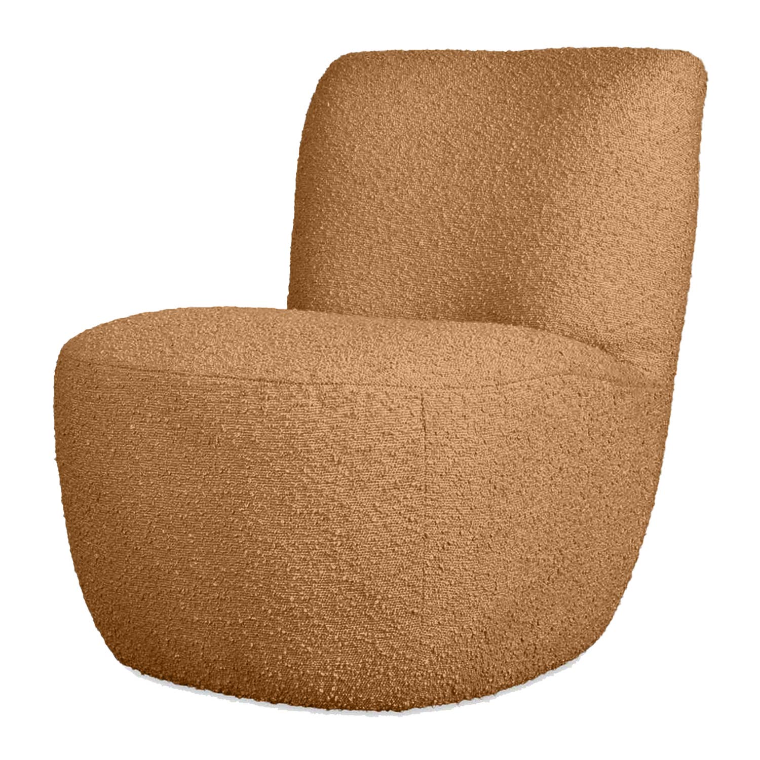 Caramel Fauteuil Eve tissu bouclette caramel L58 P73 H71cm en vente sur Faire1