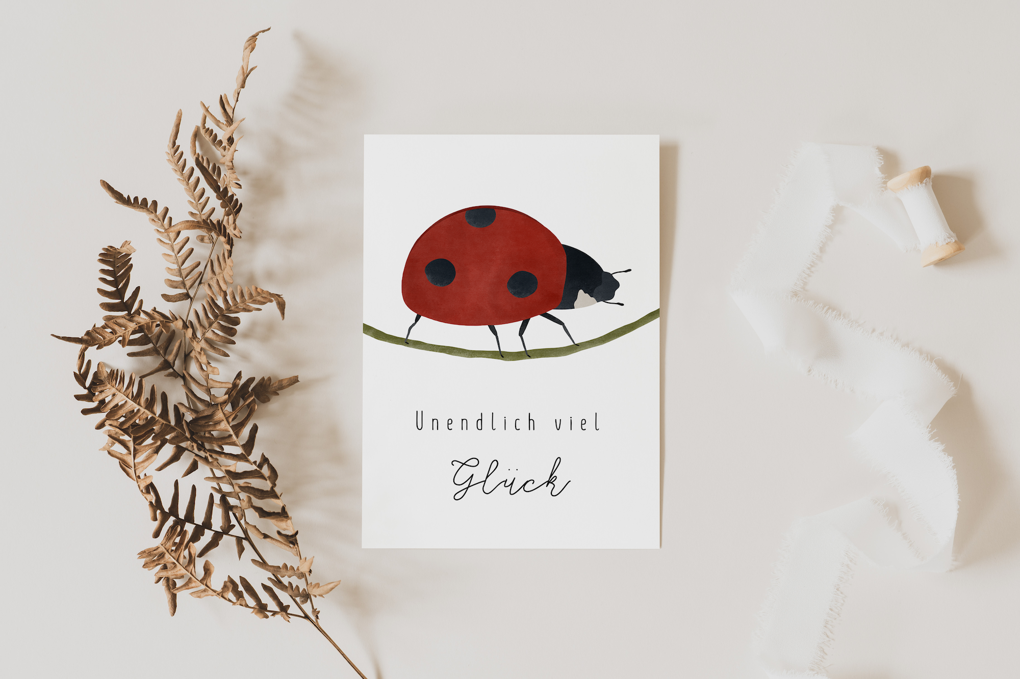 Tilda&Theo - Wholesale Ansichtkaart - Ansichtkaart Geluk - Lieveheersbeestje4