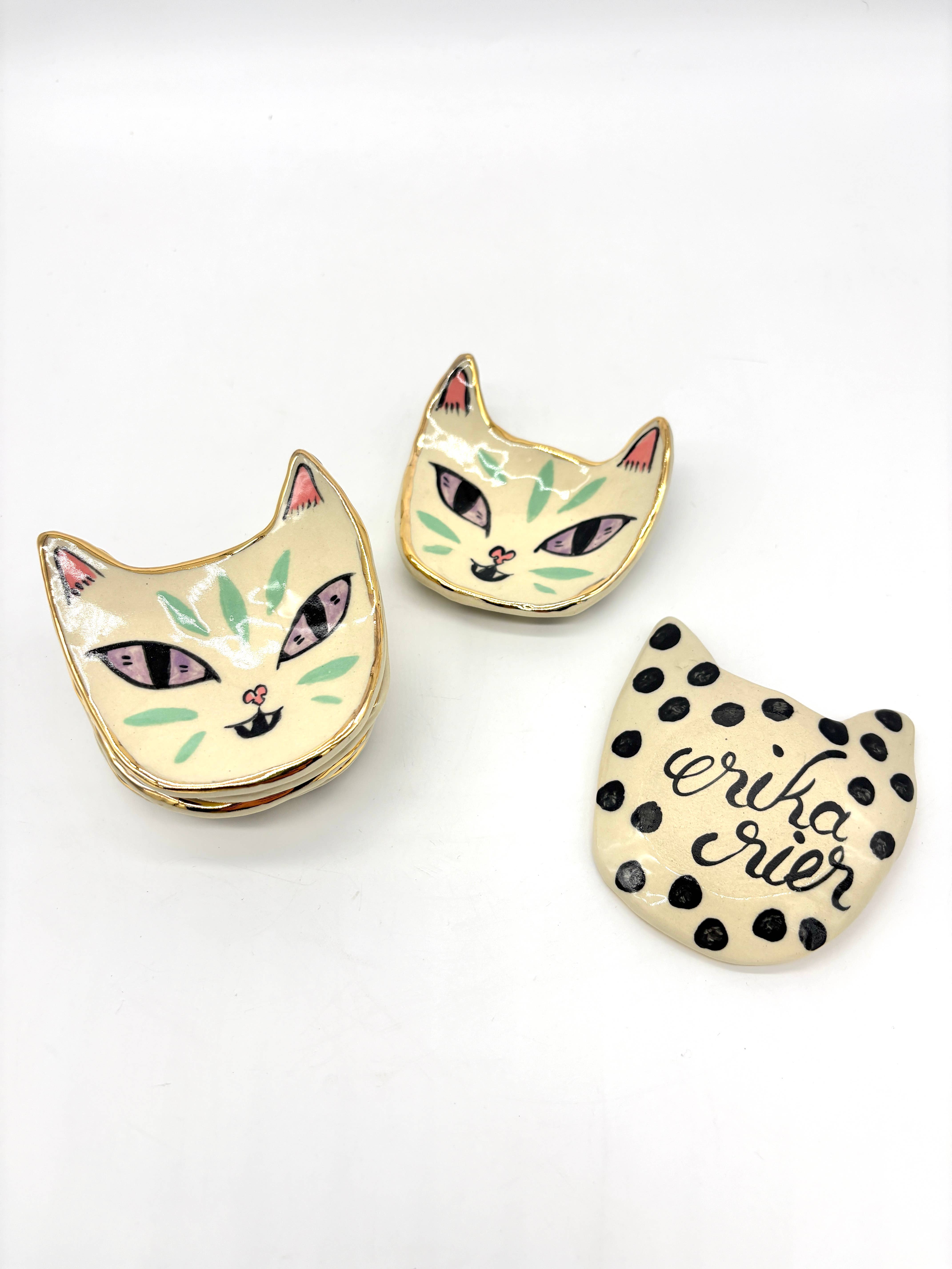 Erika Rier - Wholesale Jewelry Dish - Little Green Tiger Ring Dish with 22k Gold Luster4