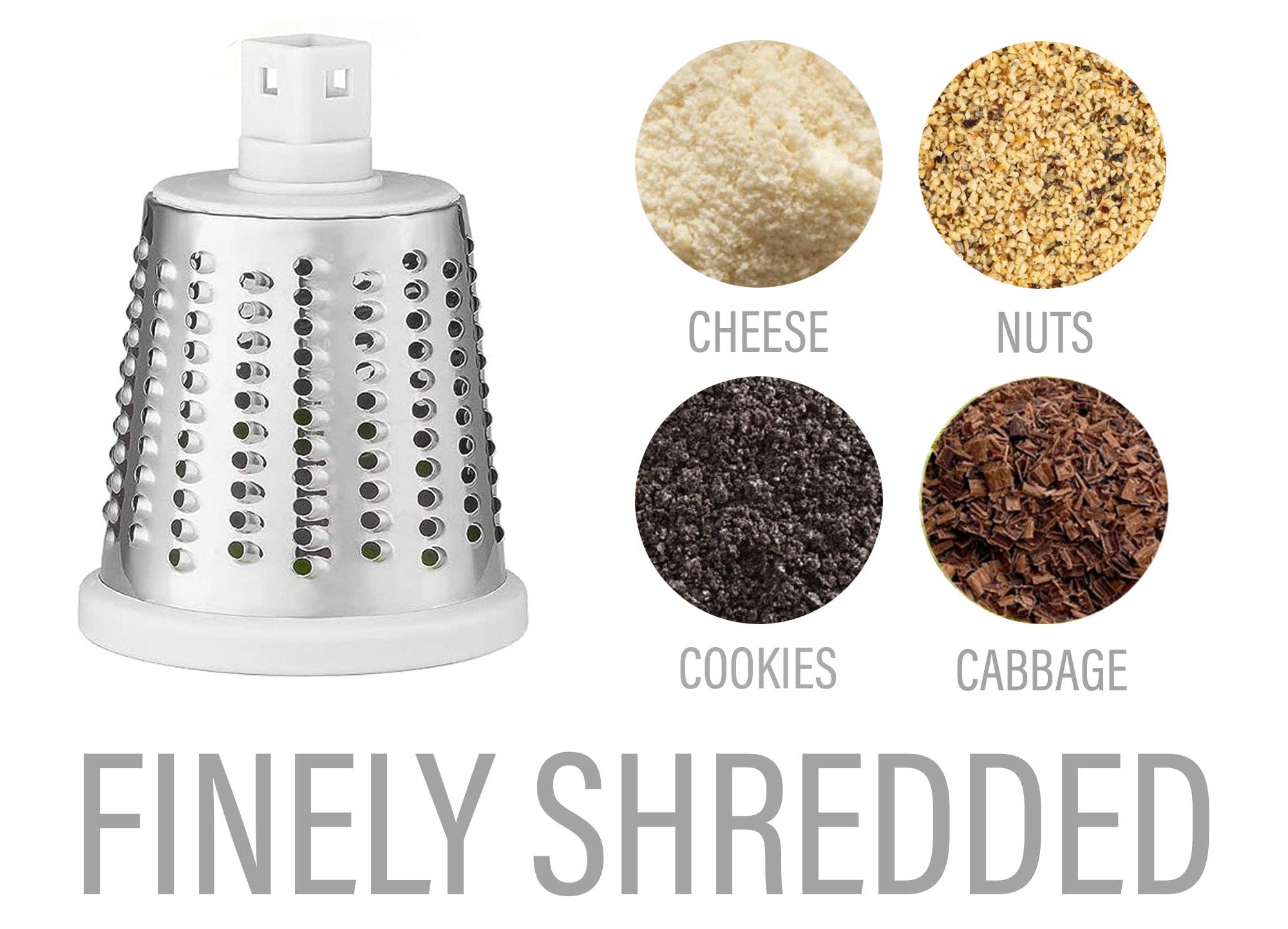 DE'VELO INC. - Vendita all'ingrosso Grattuge - Grattugia per Formaggio Rotante con Base a Ventosa e 3 Lame Intercambiabili10