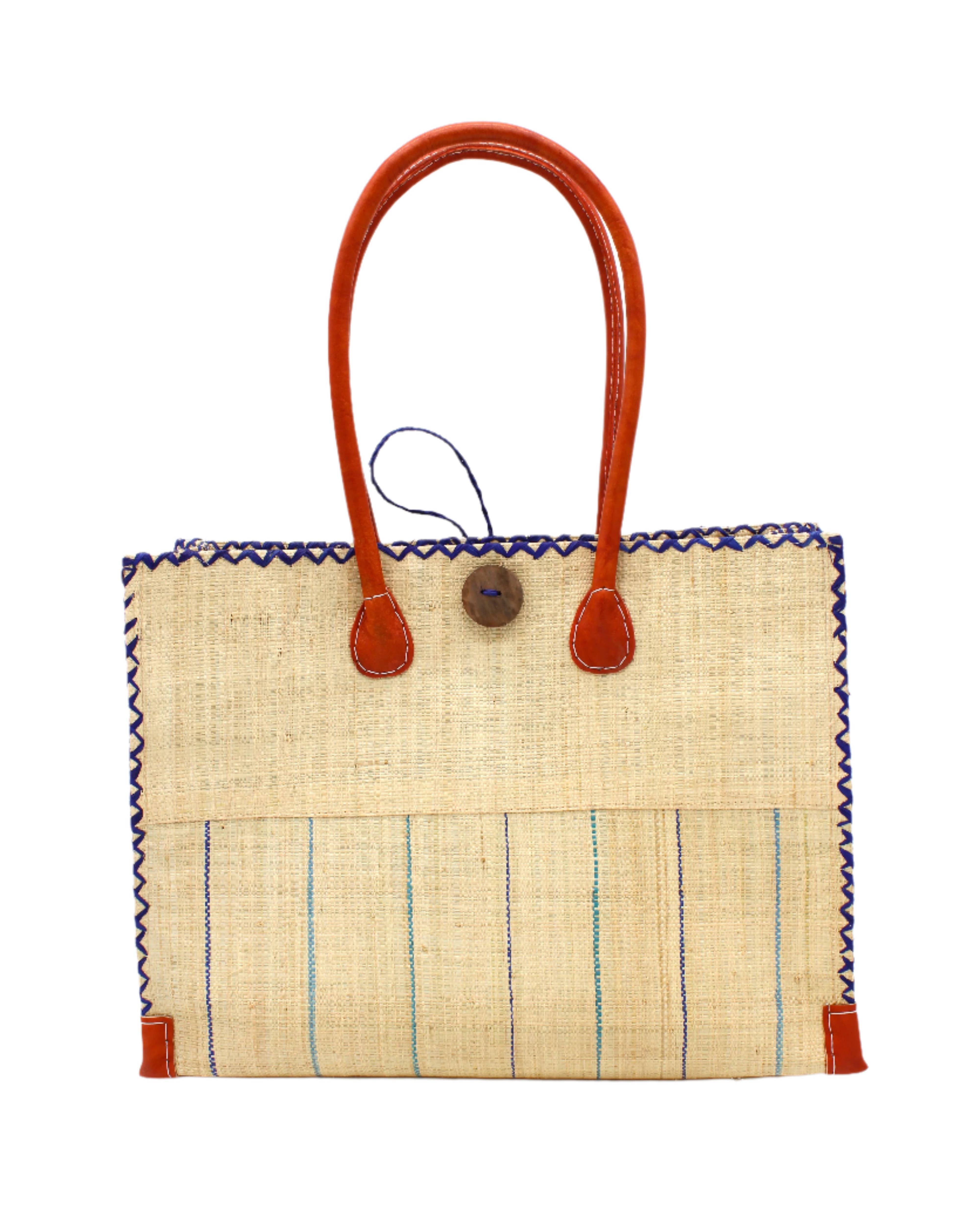 Shebobo - Wholesale Beach Bag - Zafran Pinstripes Straw Beach Bag2