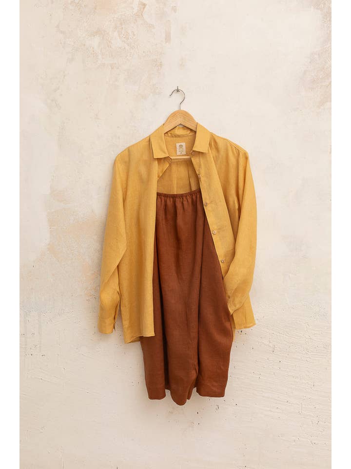 Cottyfish - Vente Robe – femme - Combinaison short en lin terracotta3