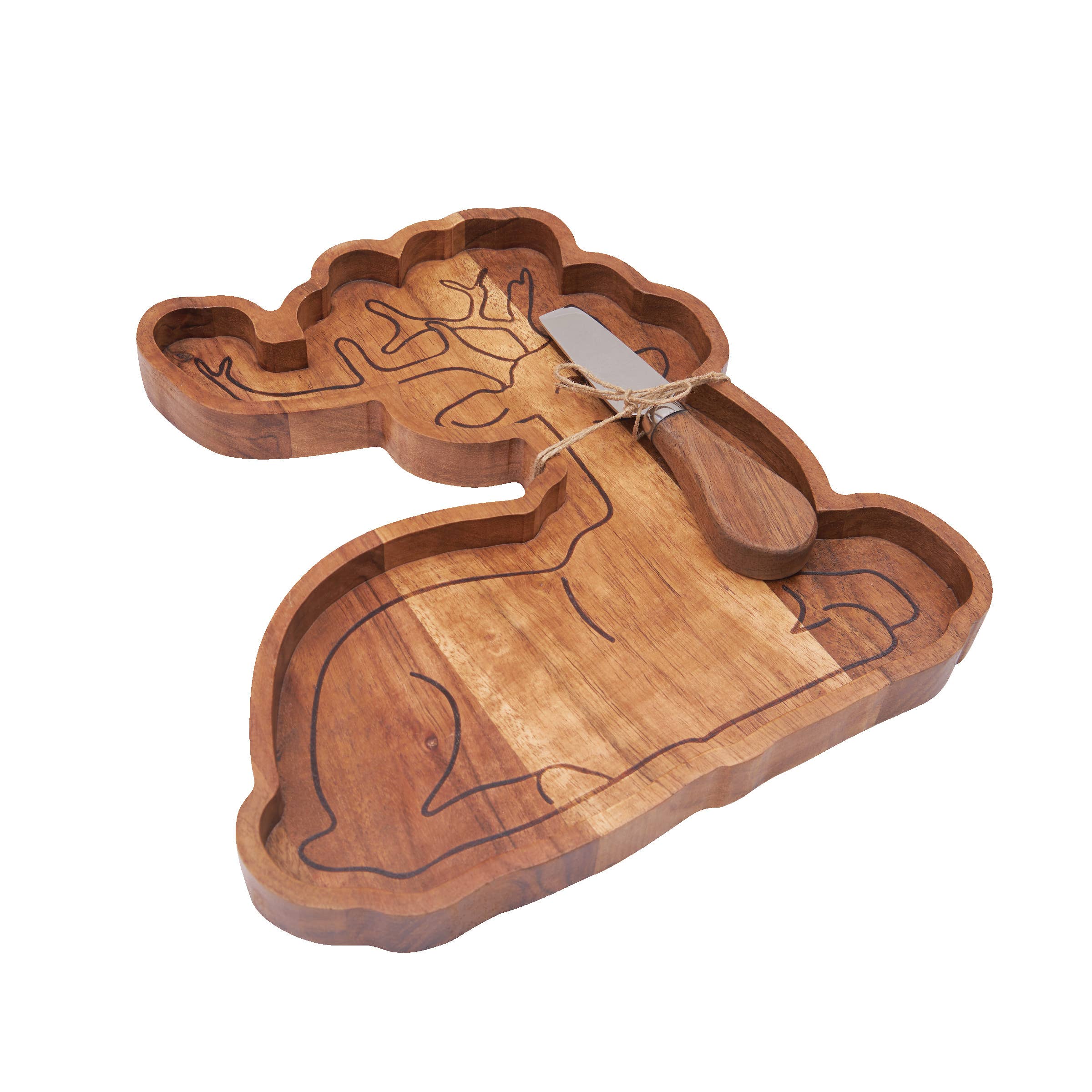 C&F Home - Wholesale Serving Tray - Christmas Reindeer Charcuterie Serving Board With Spreader1