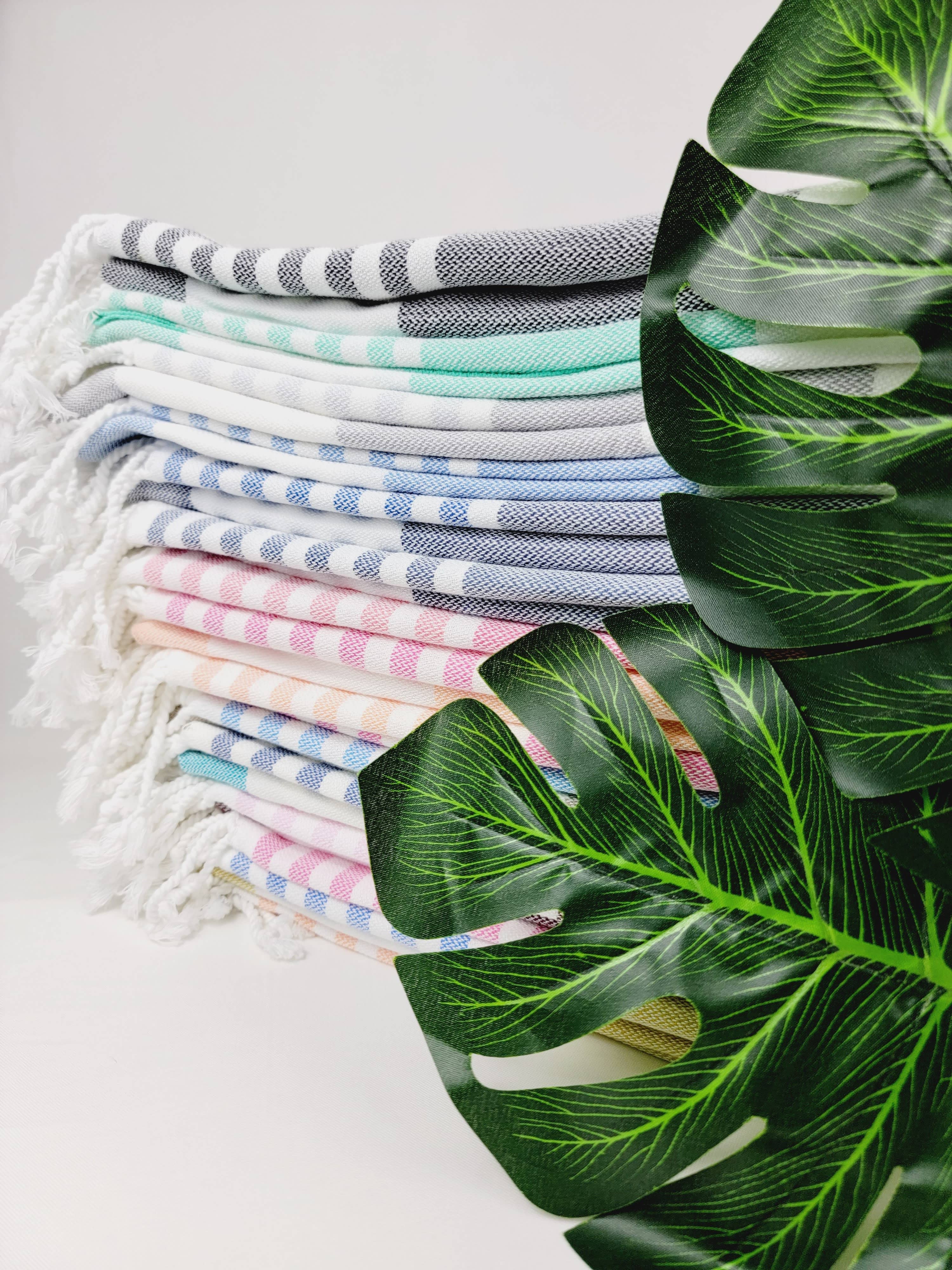 EBRU Home - Wholesale Beach Towel - 10 Beach Towel set, Assorted sand free Towel, Cabana Stripe4