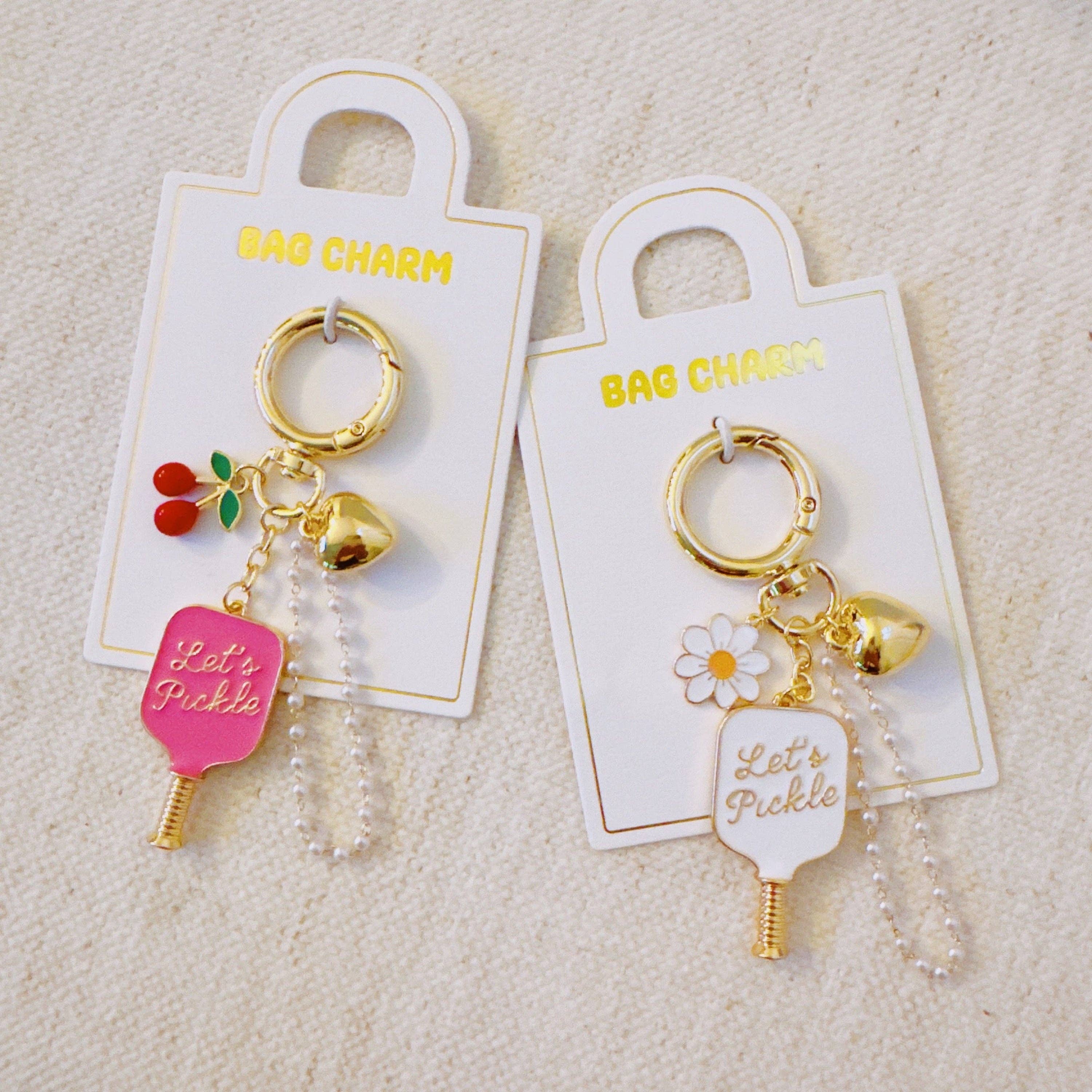 Ellison+Young - Vente Porte-clés – femme - Porte-clés Daisy Pickleball – Accessoire Sportif Floral avec Breloques Raquette et Marguerite2