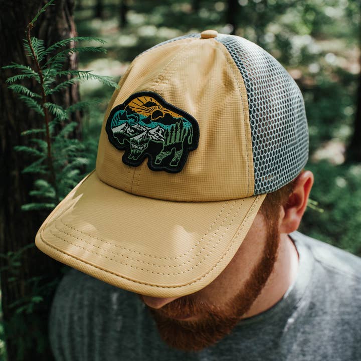 Bison Yellow Backpack Hat for wholesale by Atomicchild