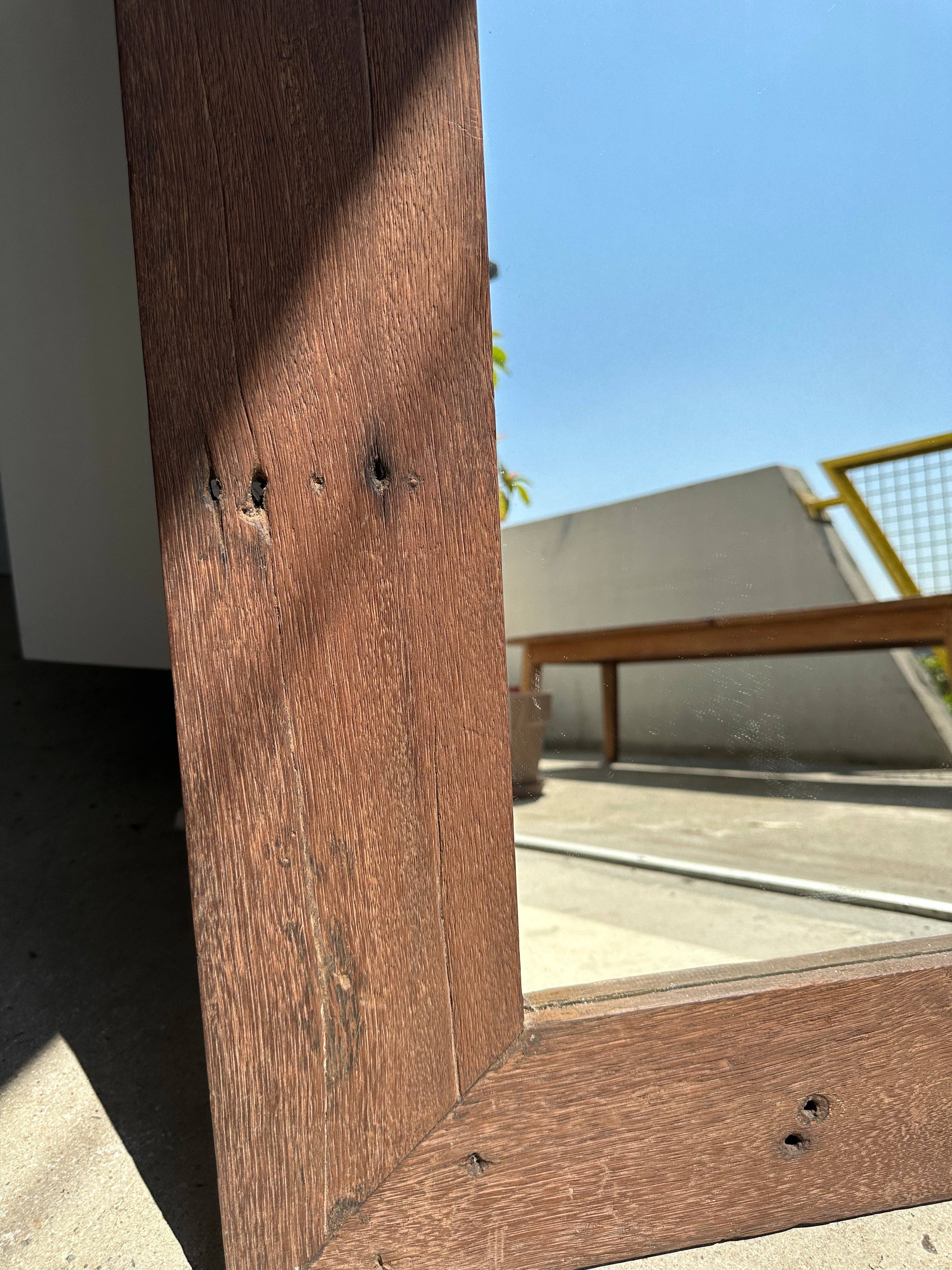 Office Objets - Wholesale Wall Mirror - Mirror with exotic brutalist old iron wood frame H:139cm62