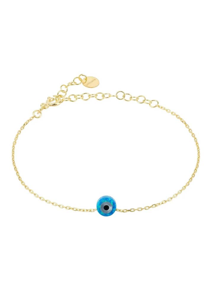 Evil Eye Mini Opalite Armband Goud voor wholesale door Latelita