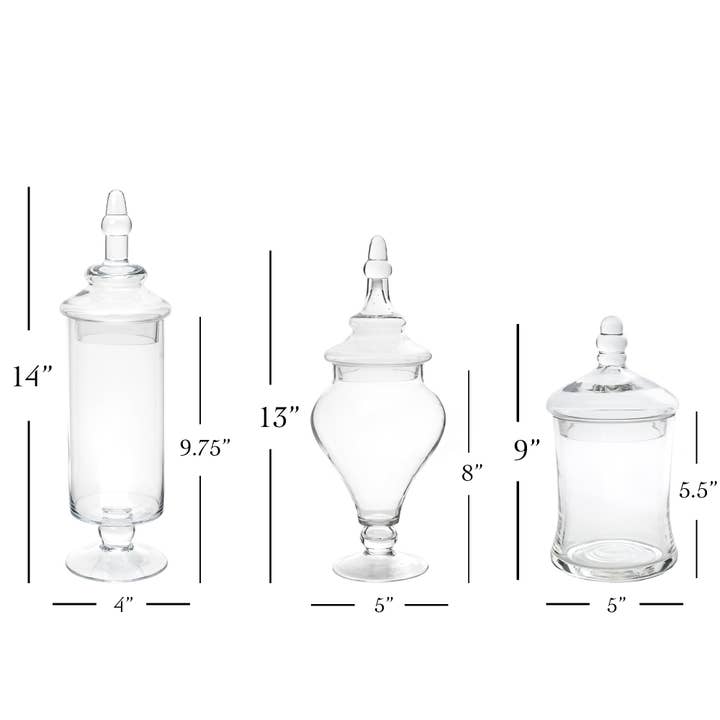 Portofino International Trading, USA - Wholesale Apothecary Jar - Apothecary Jar Set of 3