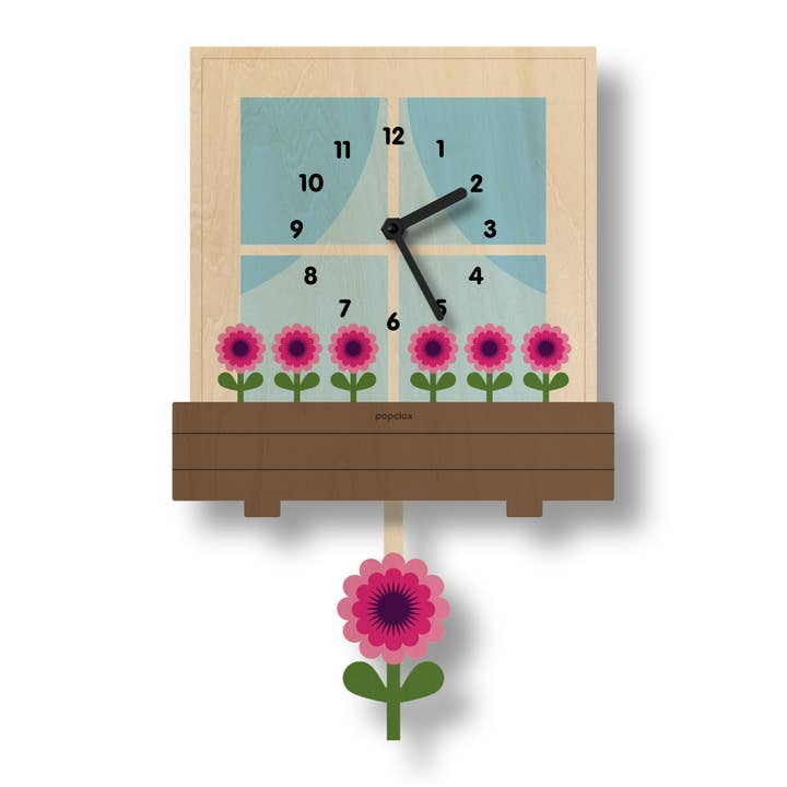 Pendelklok met vensterdoos - hout voor wholesale door Popclox