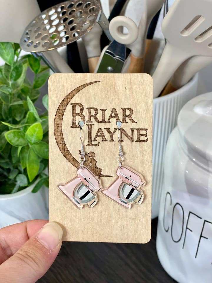 Kitchen & Baking Themed Mixer Earrings for Bakers for wholesale by Briar layne