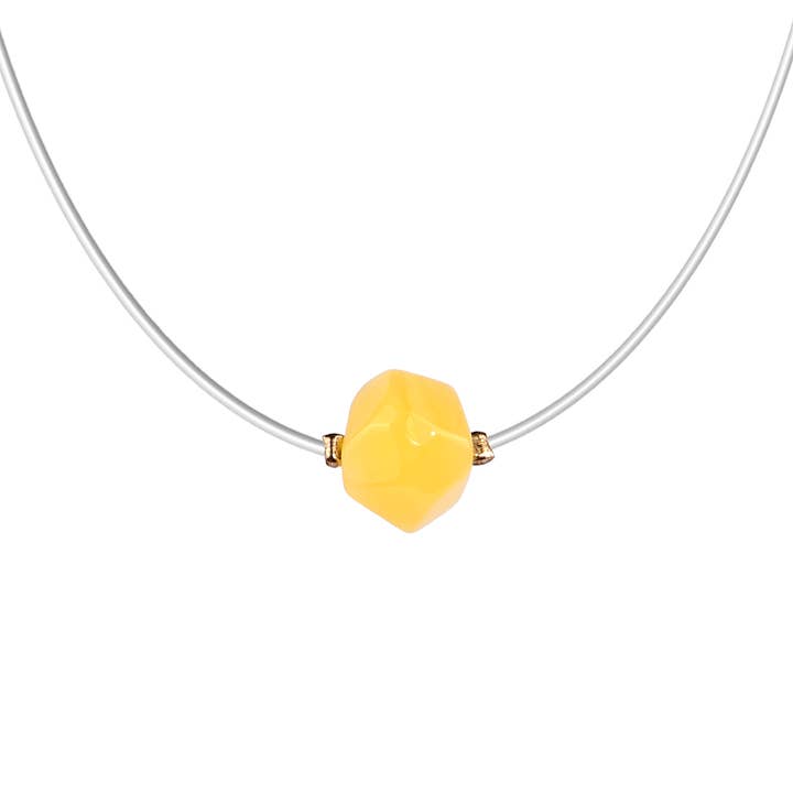 Handgjord naturlig bärnstensgul choker - Stilfullt smycke och present KIZIMA USA för wholesale av KIZIMA