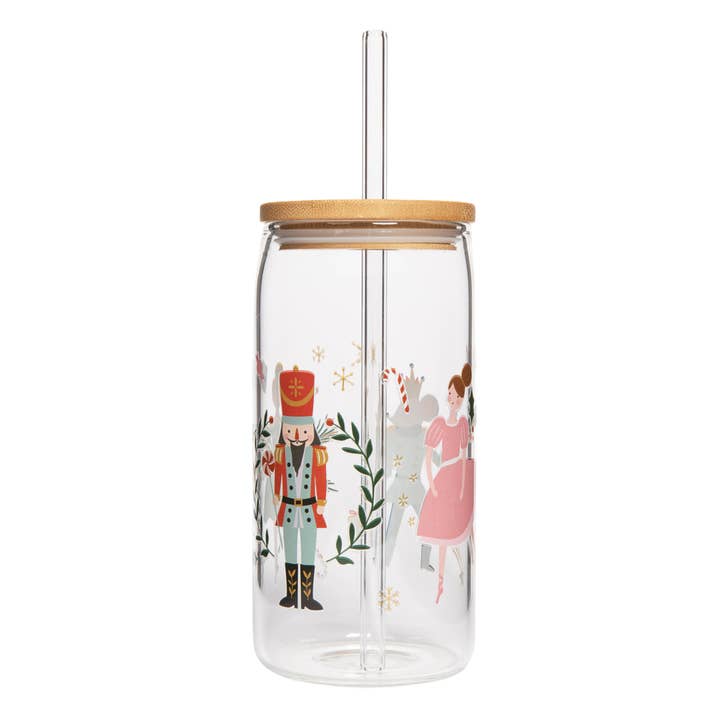 Sweet Water Decor – Großhandel Trinkglas/Tasse – Nussknacker 17 oz Dosen-Glas mit Strohhalm & Deckel
