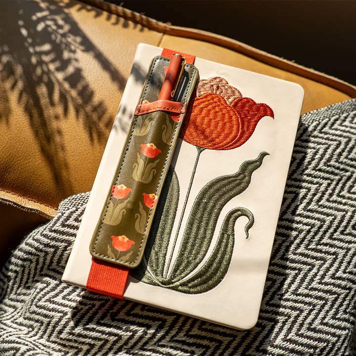 Denik - Wholesale Journal/Diary - Tulip Embroidered Journal with pen
