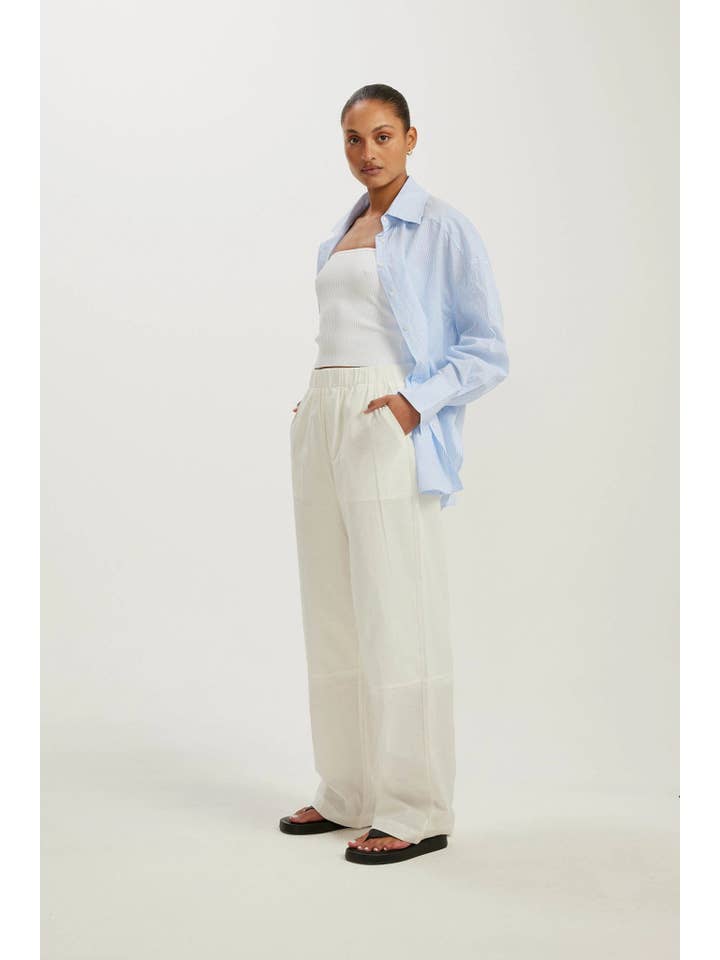 White Summertide Wide Leg Pant for wholesale on Faire3