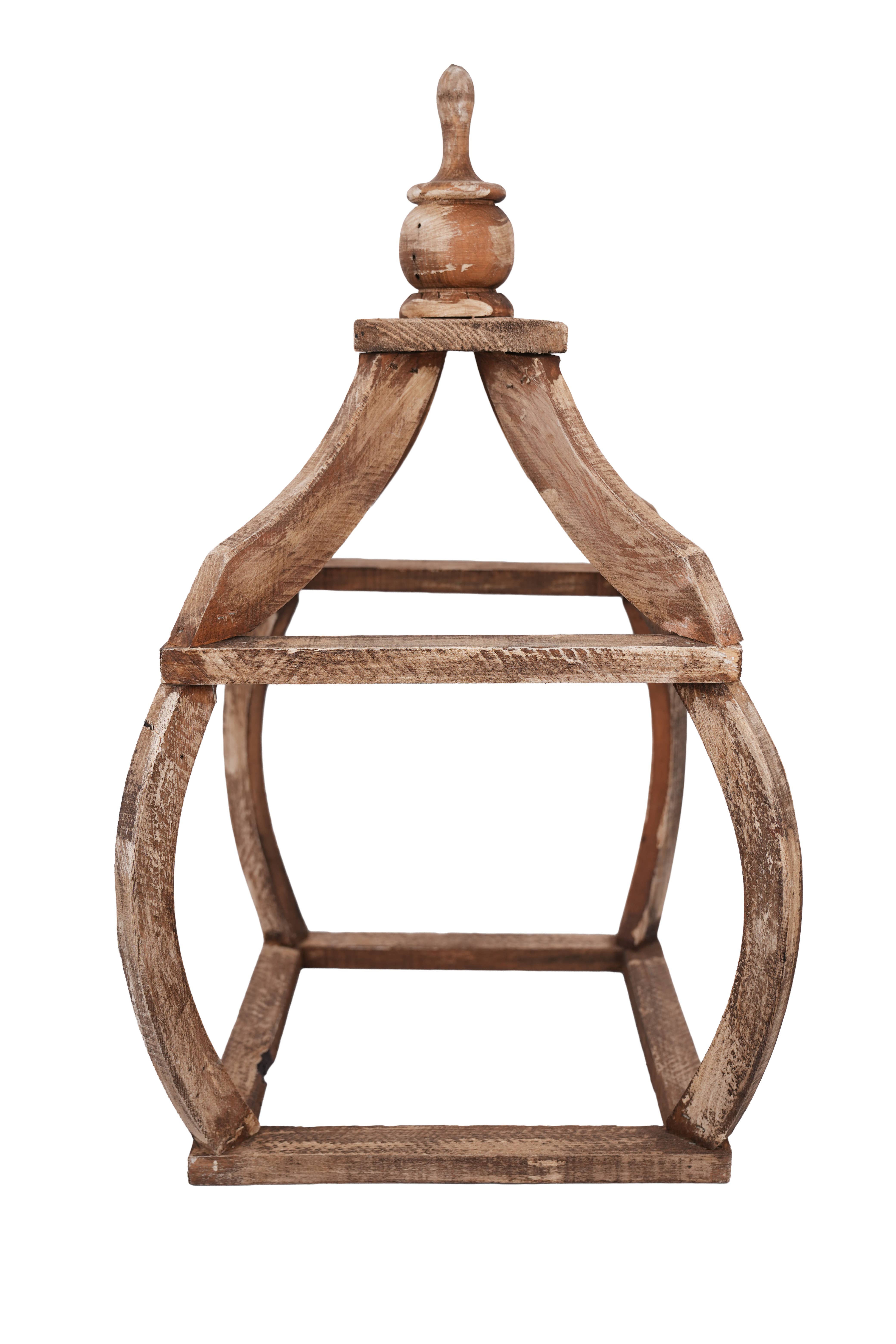 My Amigos Imports - Wholesale Lantern - Globe Farmhouse Wood Lantern-Home Decor-12x12x25 inches-NEW4
