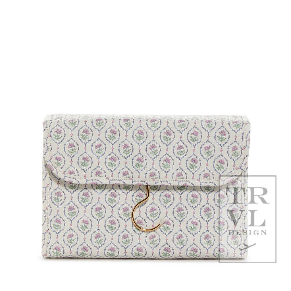 TRVL Design - Wholesale Toiletry Bag - Women's - Luxe Hanging Toiletry Antibes With Navy Pinstripe Liner0