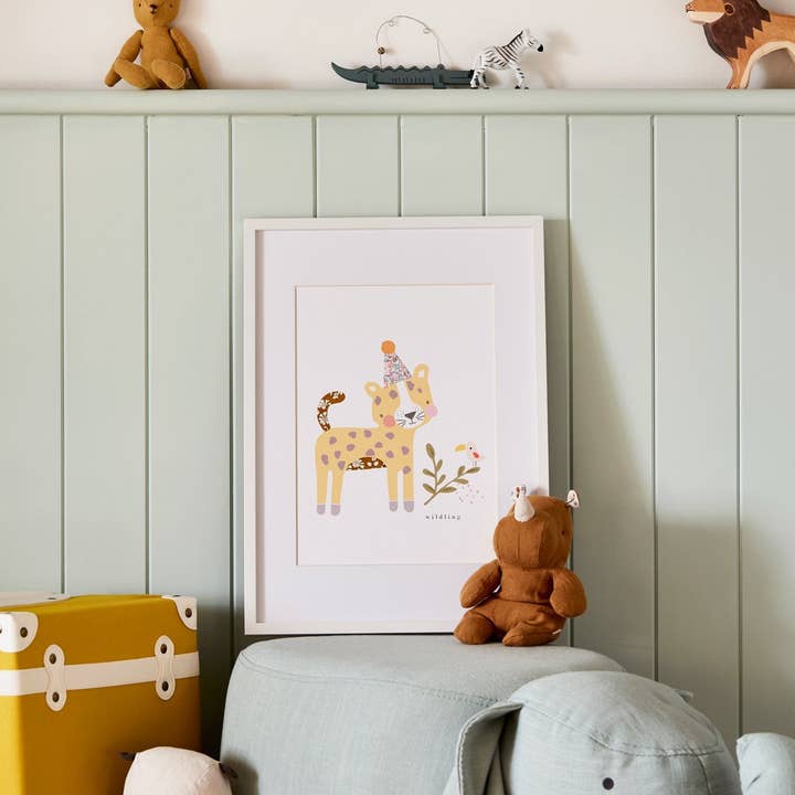 The Charming Press - Wholesale Art Print - Kids & Baby - Leopard Nursery Art - made with Liberty fabric