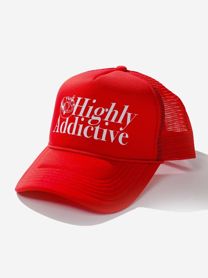 Highly Addictive Trucker Hat - Red for wholesale by Devereux