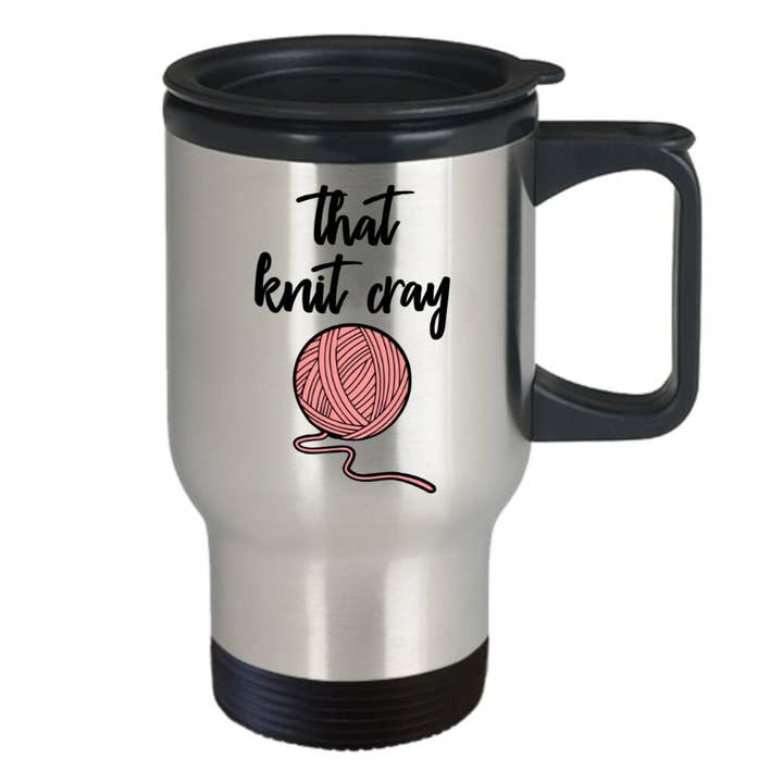 CustomHappy - Wholesale Insulated Mug/Tumbler - Knitted mugs for women - funny knitting travel mug