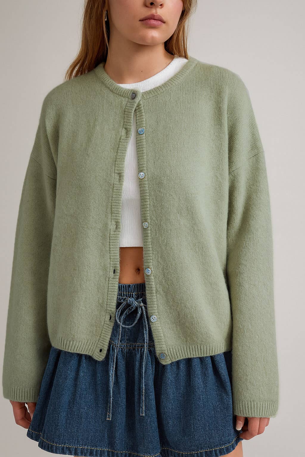 LE LIS - Wholesale Cardigan - Women's - LONG SLEEVE CREW NECK SWEATER CARDIGAN35