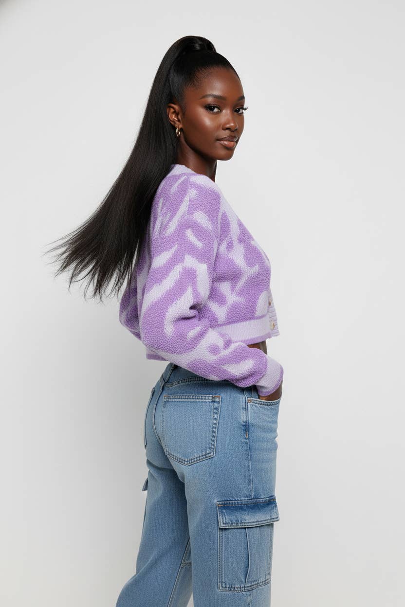 5besties inc – wholesale Kofta - Dam – Kort färgblockströja med kofta8