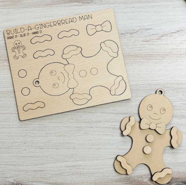 Reclaimed Woodworks Home Decor – wholesale DIY craft kit – DIY Gingerbread Man Ornament Kit DIY CHRISTMAS CRAFT KIT2