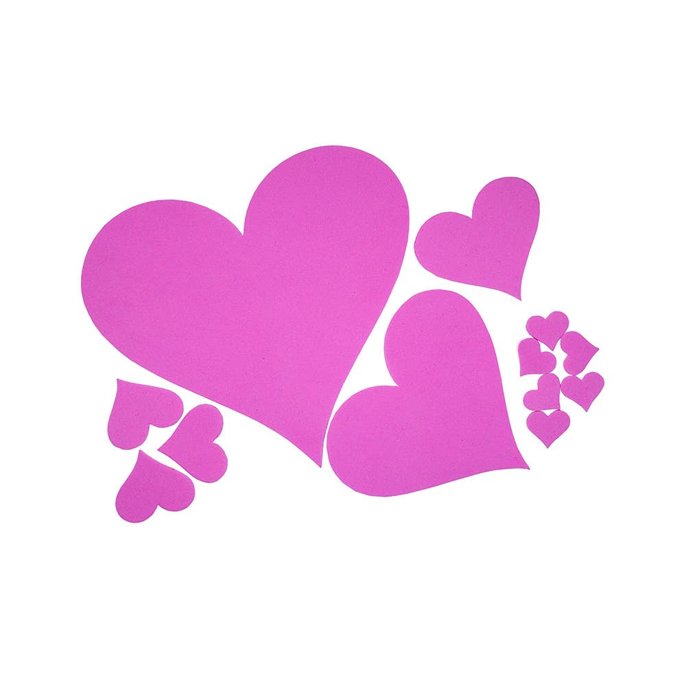 ATHobby Do It Yourself - Wholesale Craft Supplies - Pink Die-Cut Shapes Hearts EVA Foam for DIY Projects