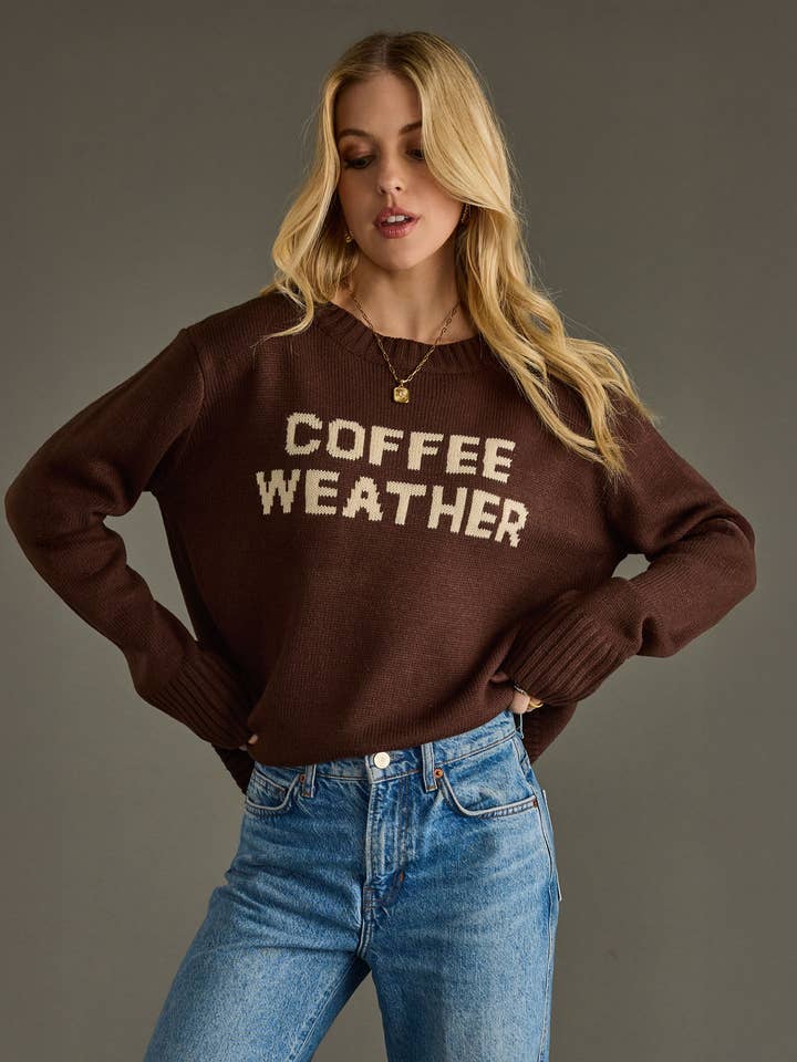 Panache Apparel Co. – wholesale Knitted jumper – Women′s – Dk. Brown Coffee Weather Sweater