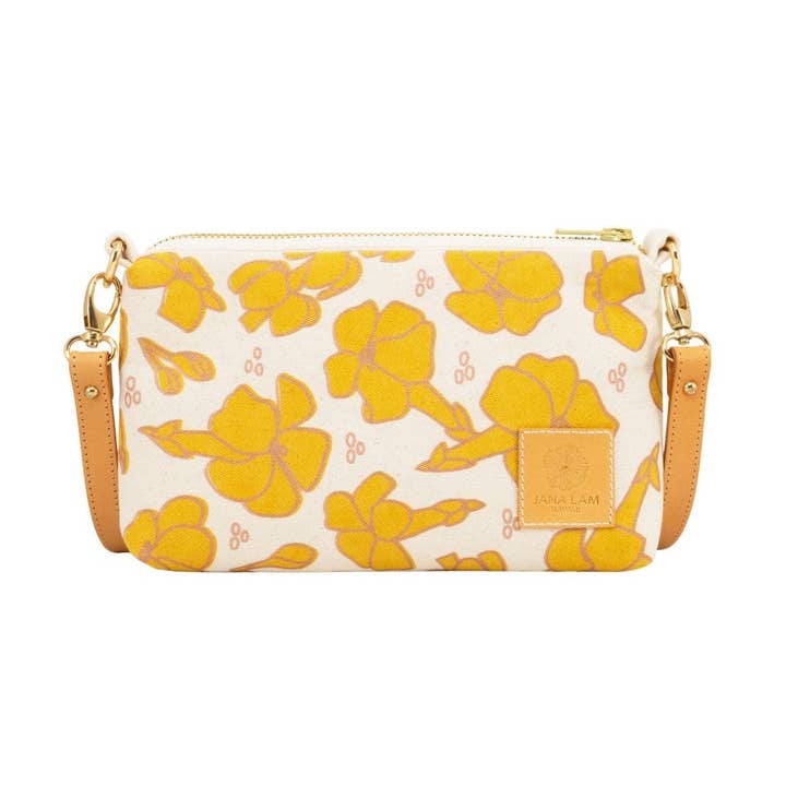 Mini Slim Zipper Cross Body • Puakenikeni • Bronzo su Senape per la vendita all'ingrosso da parte di Jana Lam