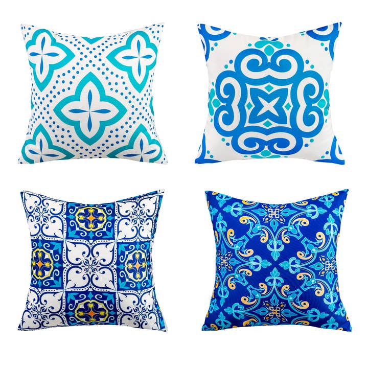 Moderne Geometrische Marokkaanse Abstracte Waterdichte Kussenhoes - (Set van 4 - 45x45cm) voor wholesale door RKAAS HOME