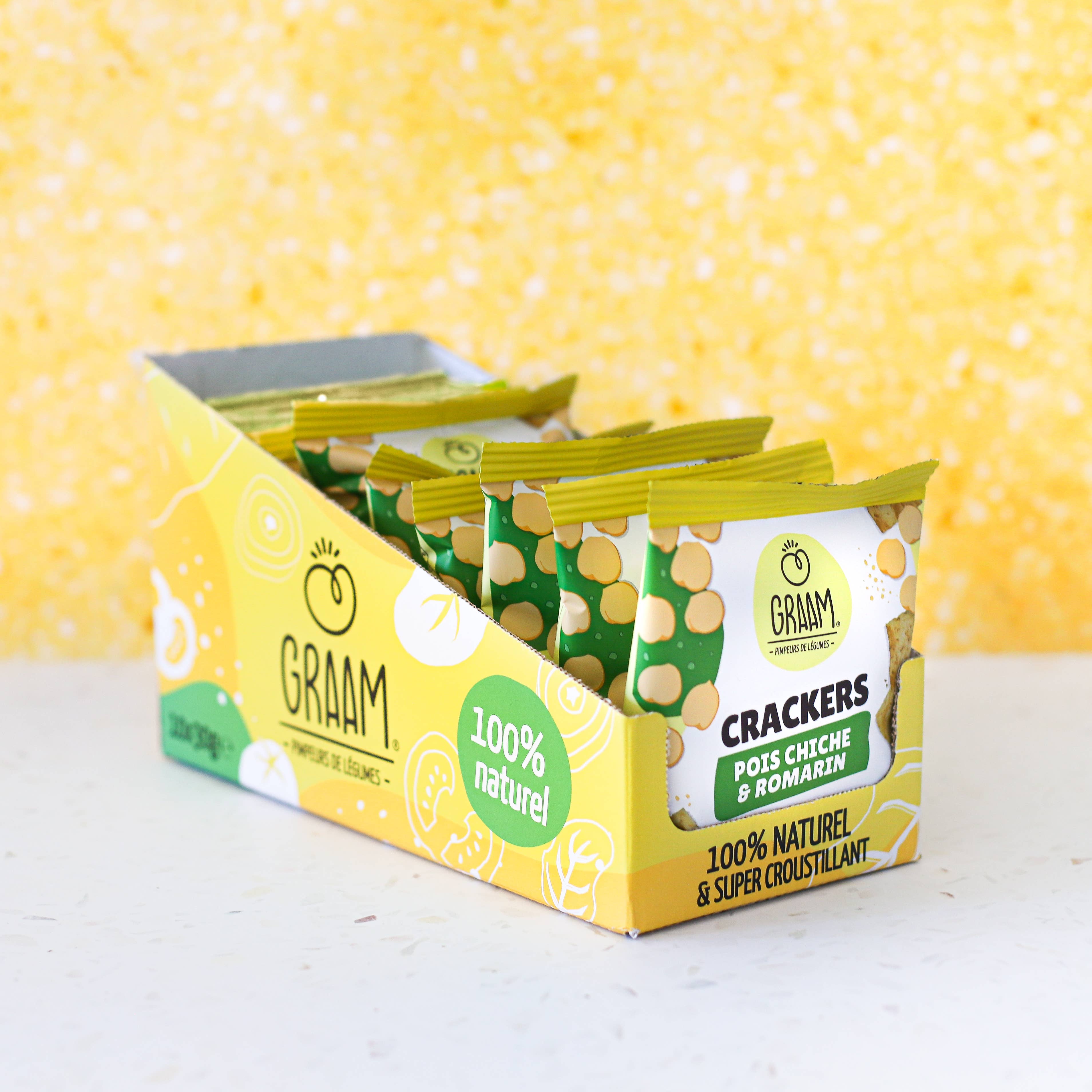 GRAAM - Vendita all'ingrosso Patatine - GRAAM - Crackers di ceci e rosmarino 10 confezioni da 30 g2