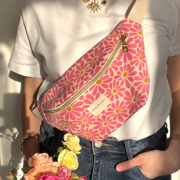 Bæltetaske med blomsterprint for engroshandel hos Fleurs de coton créations