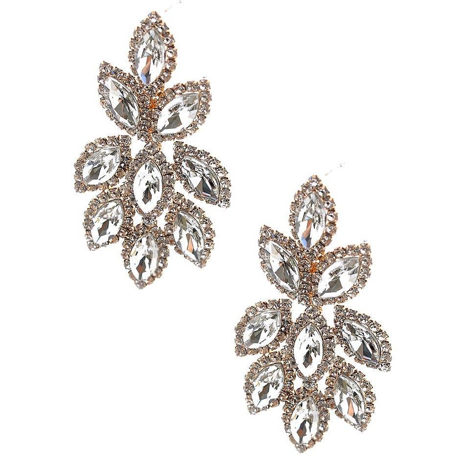 Diacly - Vente Boucles d'oreilles pendantes - Boucles d'oreilles en strass Marquise Chandelier0