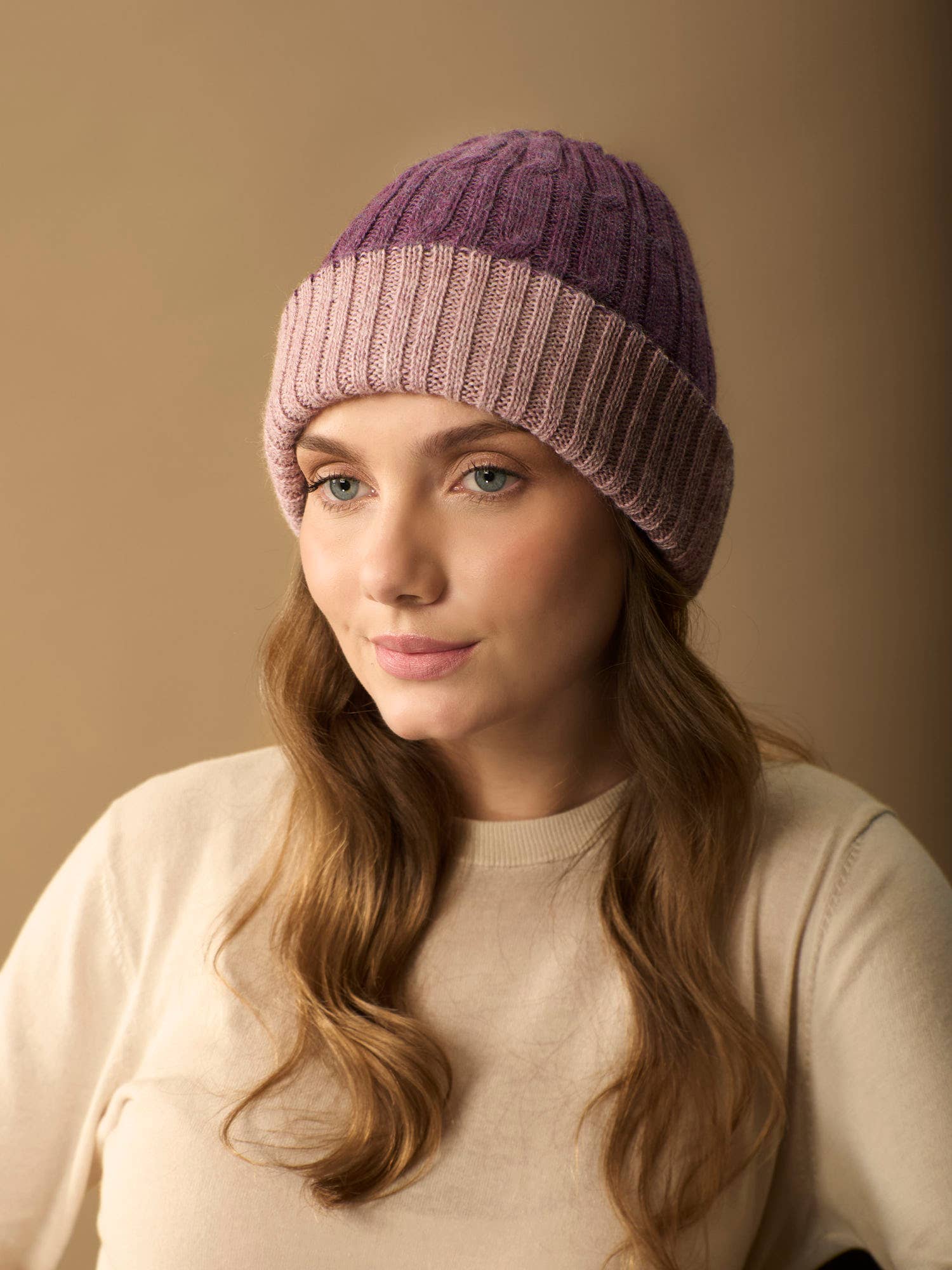 WUAMAN - Alpaca - Wholesale Beanie - Women's - Reversible Baby Alpaca Beanie | Unisex Hat | Cable Knit6