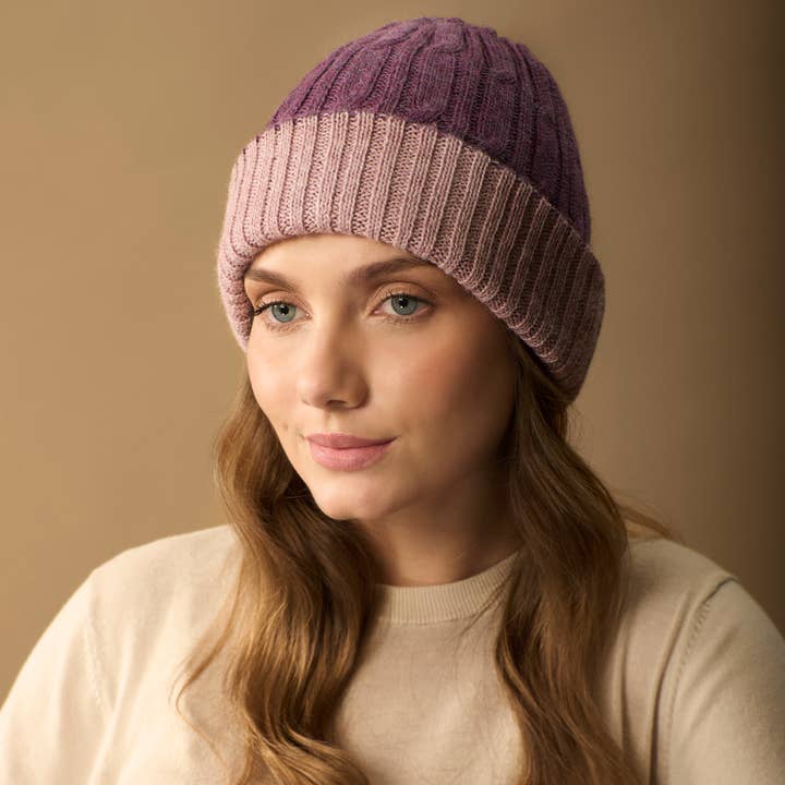 WUAMAN - Alpaca - Wholesale Beanie - Women's - Reversible Baby Alpaca Beanie | Unisex Hat | Cable Knit6