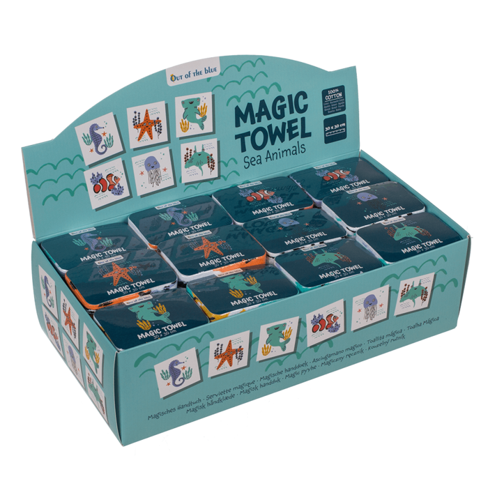 Out of the blue KG - Wholesale Retailer Display - Kids & Baby - Magic cotton towel, sea animals,2