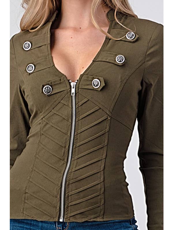 Lydia USA - Vente Veste – femme - Veste militaire à boutons8