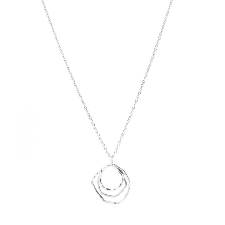 Silver Hidden Cove triple circle pendant necklace for wholesale by Mijoux Creations