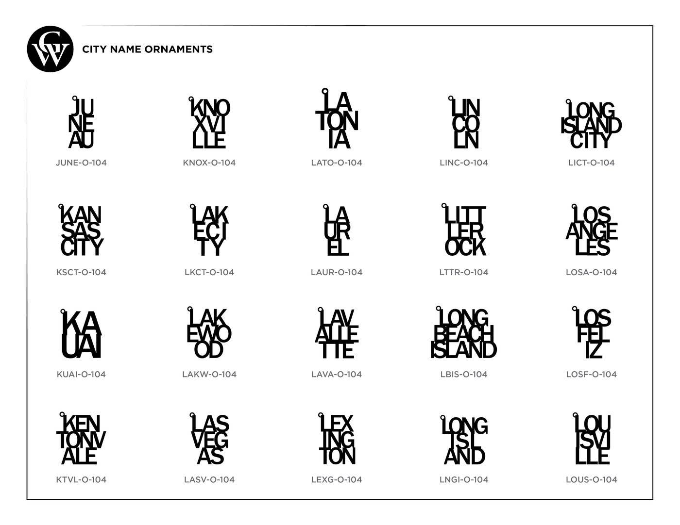 Grainwell - Wholesale Ornament - City Name Ornament5