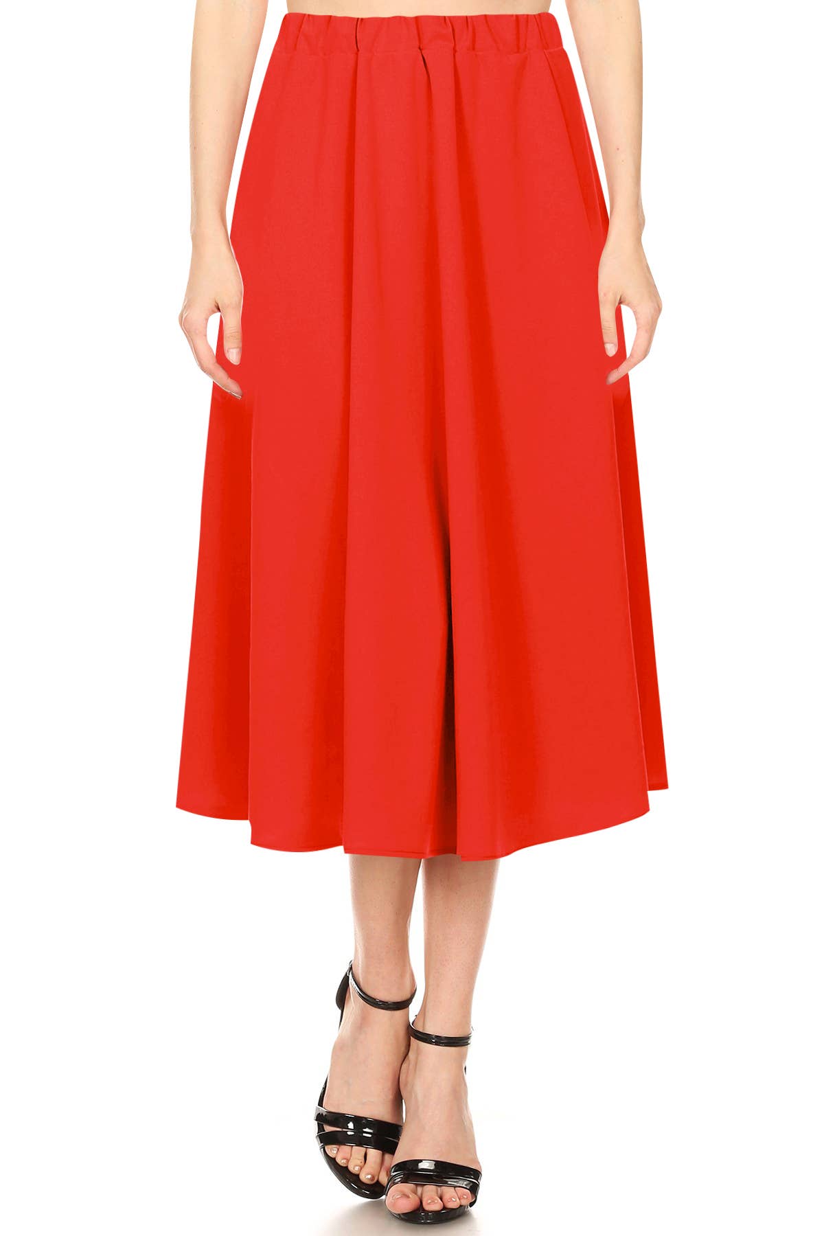 MOA COLLECTION - Vente Jupe – femme - Femme Casual Trapèze Plissée Solide Jupe Midi9