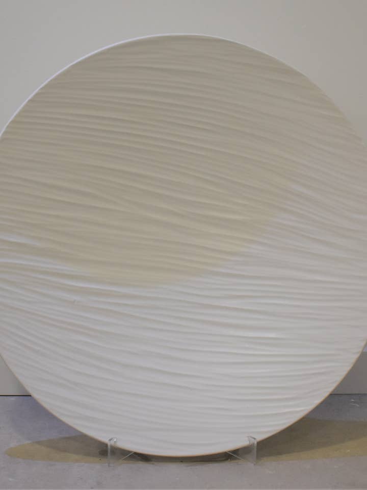 Large White Textured Plate for wholesale by S. Bernardo
