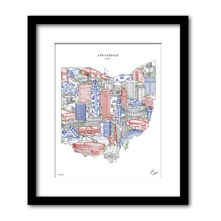 Decoración de pared de Cleveland Ohio para venta al por mayor de Townsville Art