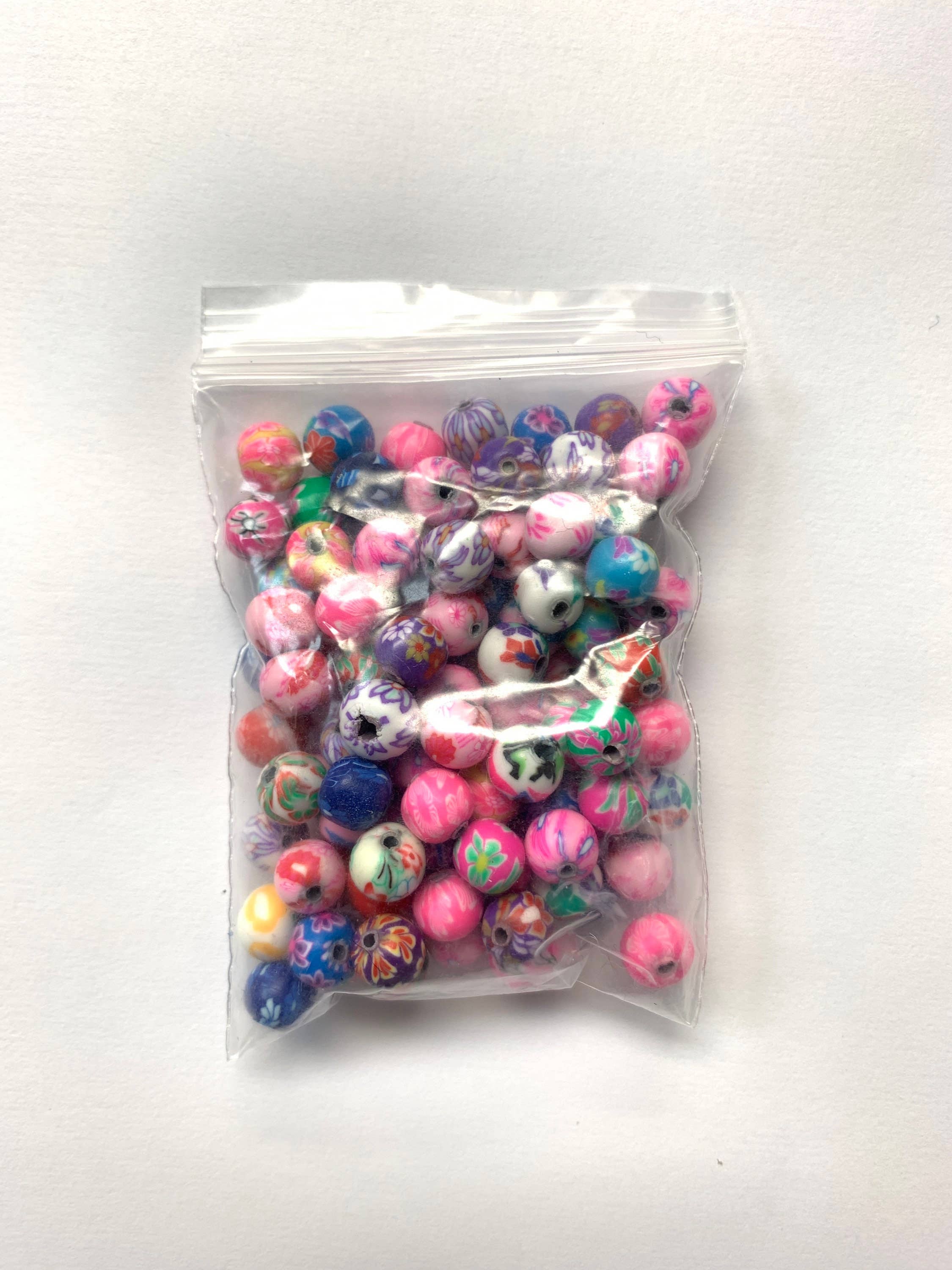 The Bead Bazaar - Wholesale Beads - 100 Bright Flower Beads, 90's Boho Accent Flower Beads, Colo5