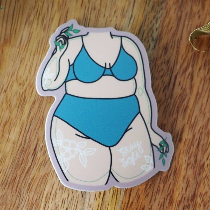 Stay Soft Sticker for wholesale by The Botanical Girl