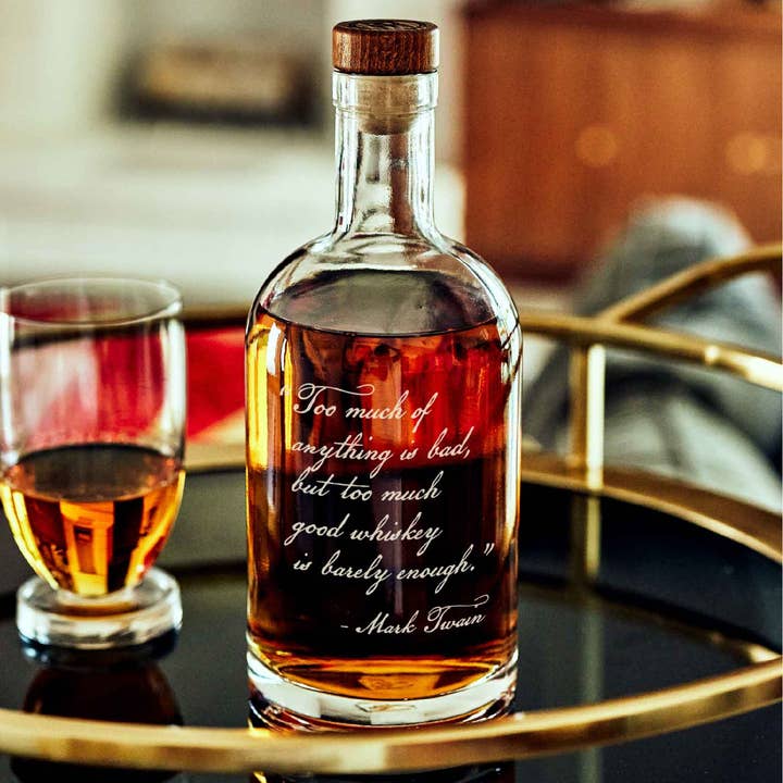 Rec Etch – wholesale Dekanter – berusade intentioner dekanter -Mark Twain (1 sidig)