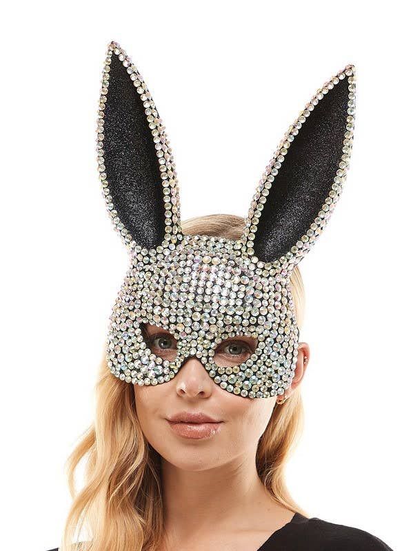 KBW Global Corp. - Vente Déguisement – femme - Masque à oreilles de lapin en strass