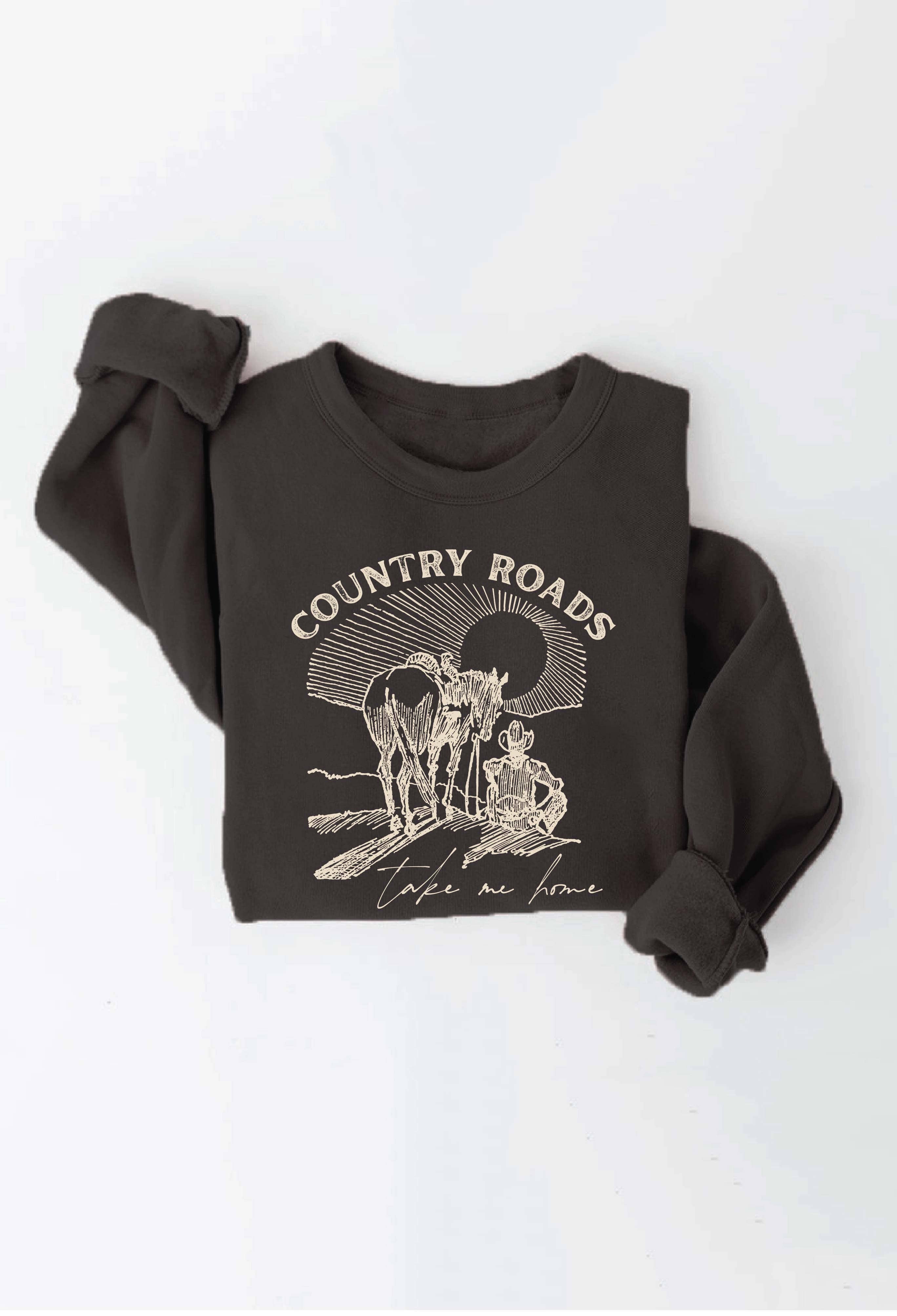 OAT COLLECTIVE - Wholesale Graphic Sweatshirt - Women's - COUNTRY ROADS TAKE ME HOME Graphic Sweatshirt0