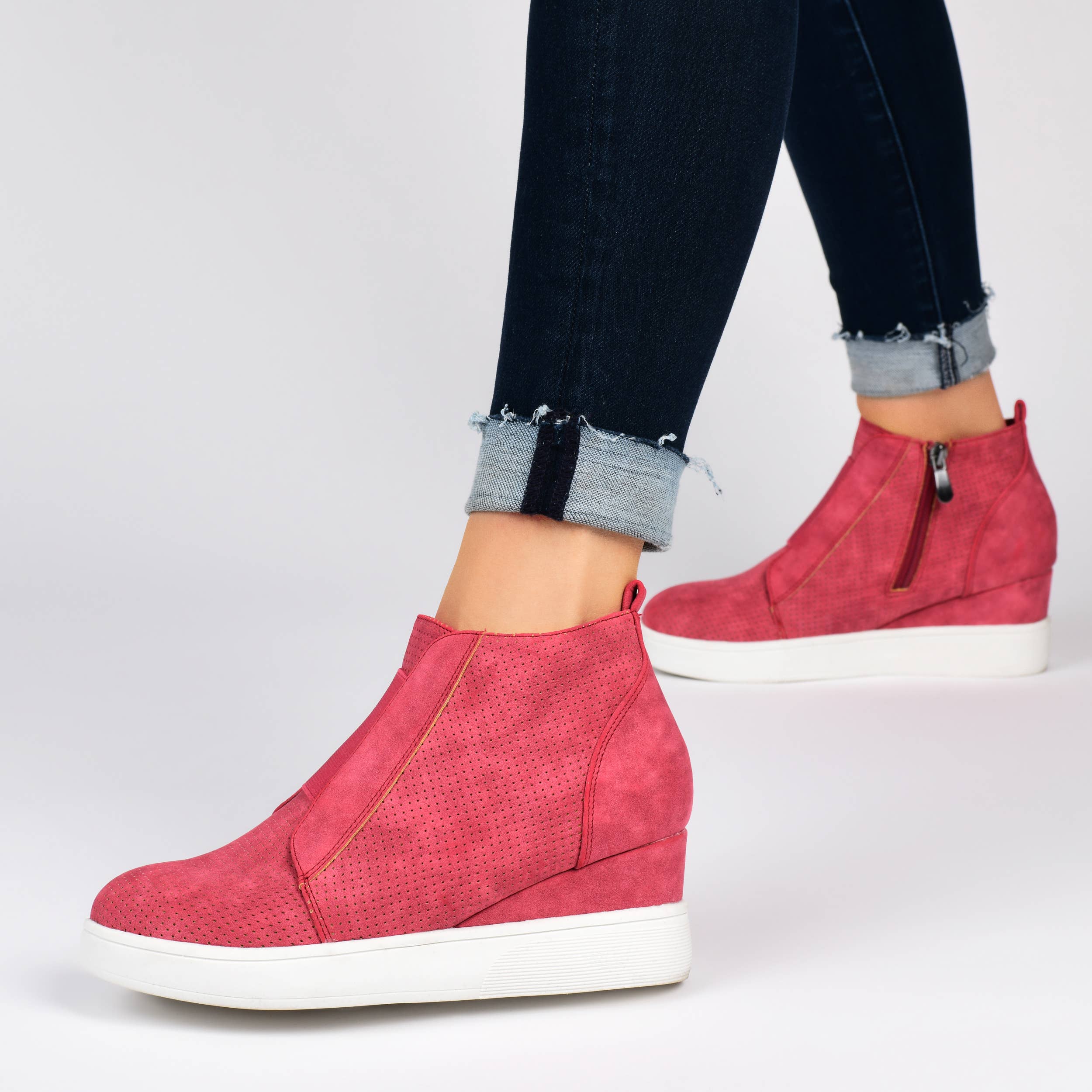 Journee - Wholesale Slip On Sneakers - Women's - Clara Wedge Sneakers In Faux Leather12